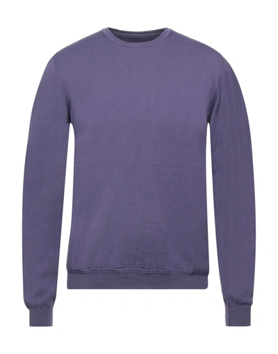 Shop Liu •jo Man Man Sweater Purple Size Xl Cotton