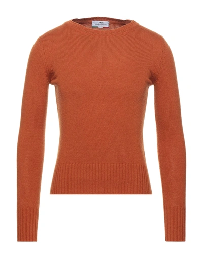 Shop Giulio Corsari Man Sweater Rust Size Xxl Wool, Viscose, Polyamide, Cashmere In Red