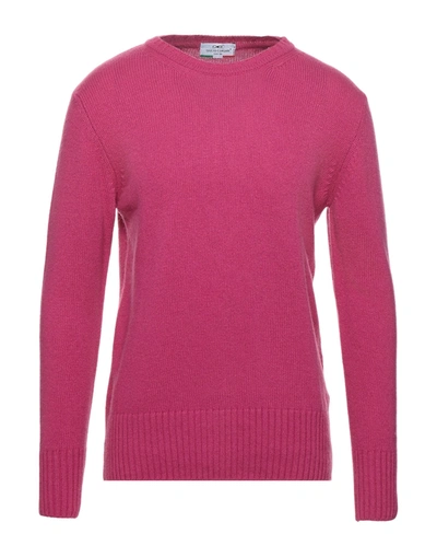 Shop Giulio Corsari Man Sweater Fuchsia Size Xxl Wool, Viscose, Polyamide, Cashmere In Pink