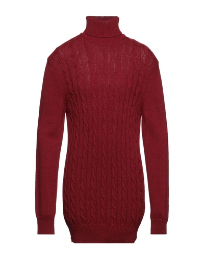 Shop Giulio Corsari Man Turtleneck Burgundy Size Xxl Acrylic, Wool In Red
