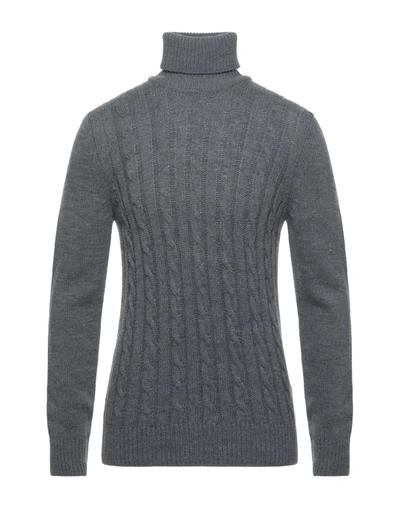 Shop Giulio Corsari Man Turtleneck Lead Size Xl Acrylic, Wool In Grey