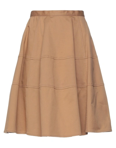 Shop Aspesi Woman Mini Skirt Camel Size 4 Cotton, Elastane
