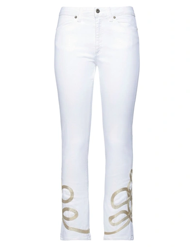 Shop Dondup Woman Jeans White Size 28 Cotton, Elastane