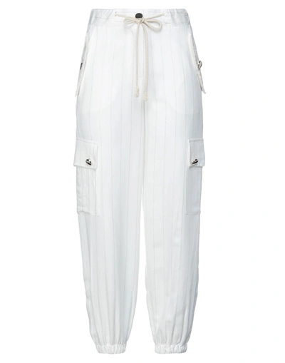 Shop Brand Unique Woman Pants White Size 1 Viscose, Polyester, Metal