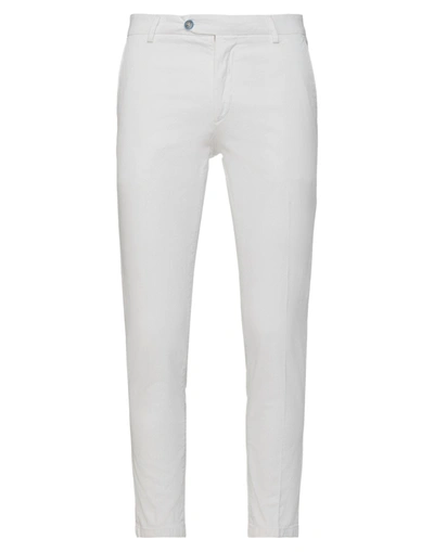 Shop P. Langella Man Pants White Size 38 Cotton, Elastane