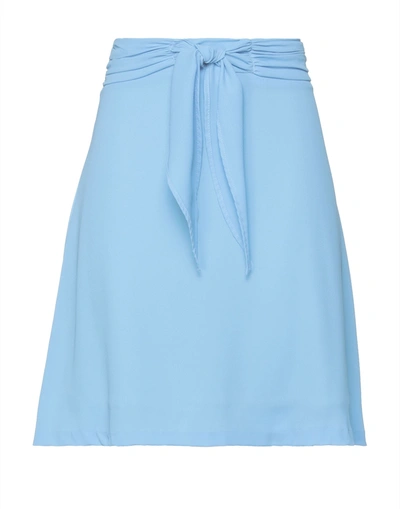 Shop Merci .., Woman Mini Skirt Sky Blue Size 2 Polyester