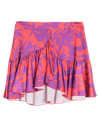 Shop Olla Parèg Olla Parég Woman Mini Skirt Red Size 8 Polyester, Elastane