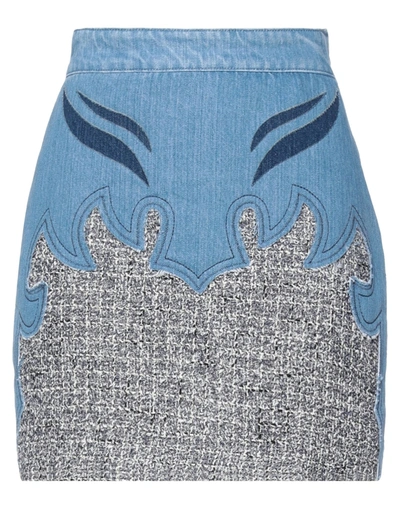 Shop Pinko Woman Denim Skirt Blue Size 4 Cotton, Acrylic, Polyamide