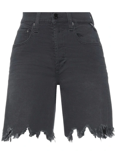 Shop Replay Woman Denim Shorts Black Size 31 Cotton, Elastane