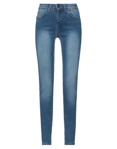 Shop Animagemella Woman Jeans Blue Size 4 Cotton, Elastomultiester, Elastane