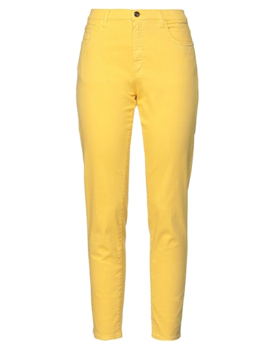 Shop Marani Woman Jeans Yellow Size 32 Cotton, Polyester, Rubber