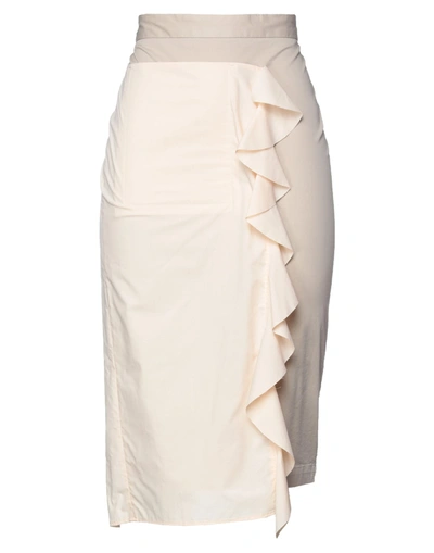 Hache Midi Skirts In Beige