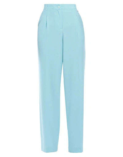 Shop Twinset Woman Pants Sky Blue Size 4 Polyester, Wool, Elastane