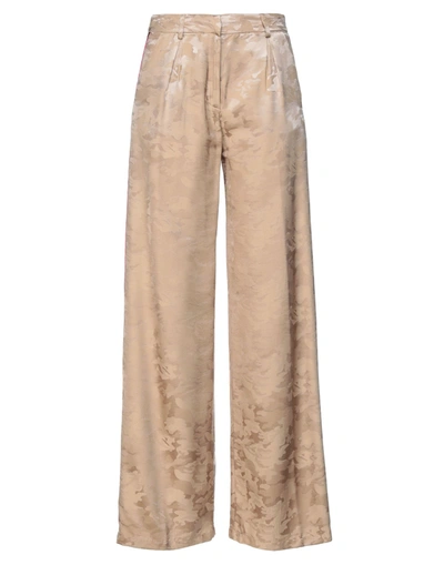 Shop Brand Unique Woman Pants Camel Size 0 Viscose, Polyamide In Beige