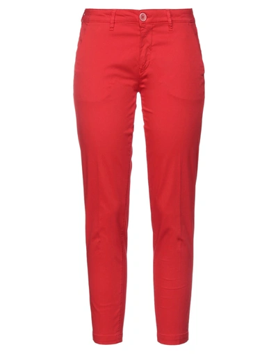 Shop Barba Napoli Woman Pants Red Size 25 Cotton, Elastane