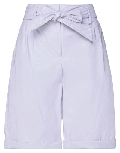 Shop Simona-a Simona A Woman Shorts & Bermuda Shorts Lilac Size S Polyurethane, Viscose In Purple