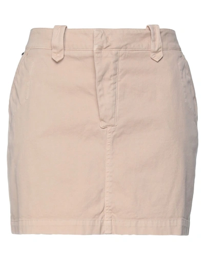 Shop Mason's Woman Mini Skirt Camel Size 4 Cotton, Elastane In Beige