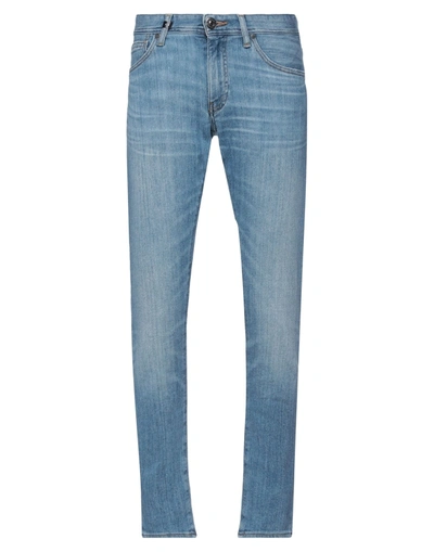 Shop Armani Exchange Man Jeans Blue Size 28 Cotton, Elastane, Linen