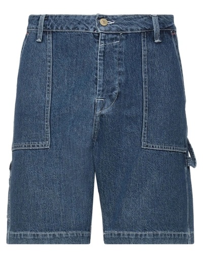 Shop Jack & Jones Man Denim Shorts Blue Size L Cotton