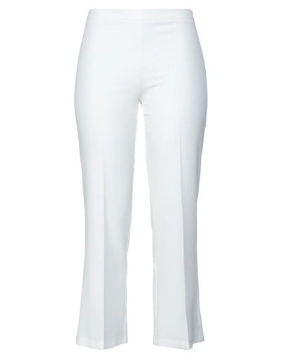 Shop Operà Woman Pants White Size 10 Polyester, Elastane
