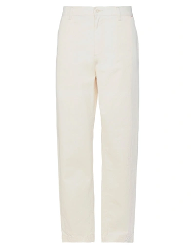 Shop Carhartt Man Pants Ivory Size 31 Cotton In White