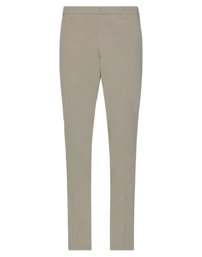Shop Dondup Man Pants Dove Grey Size 30 Cotton, Elastane