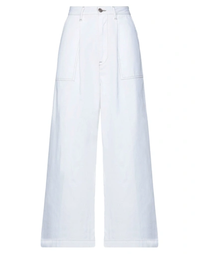 Shop Pence Woman Pants White Size 4 Cotton