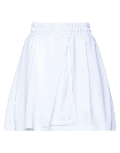 Shop Gcds Woman Mini Skirt White Size Xl Polyester, Cotton