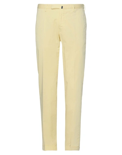 Shop Incotex Man Pants Light Yellow Size 38 Cotton, Elastane