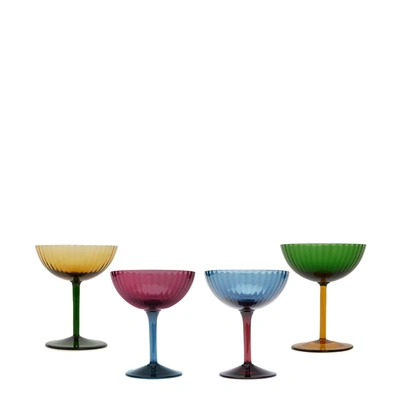 Shop La Doublej Champagne Coupe Set Of 4 In Rainbow Mix