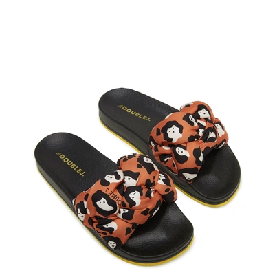 La Doublej La Double J. Woman Sandals Rust Size 10 Textile Fibers In Lady Leopard
