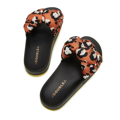 La Doublej La Double J. Woman Sandals Rust Size 10 Textile Fibers In Lady Leopard