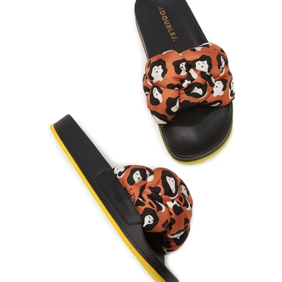 La Doublej La Double J. Woman Sandals Rust Size 10 Textile Fibers In Lady Leopard