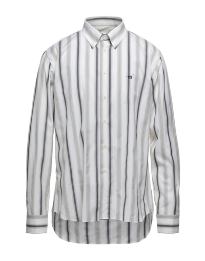 Shop Henry Cotton's Shirts In Light Grey