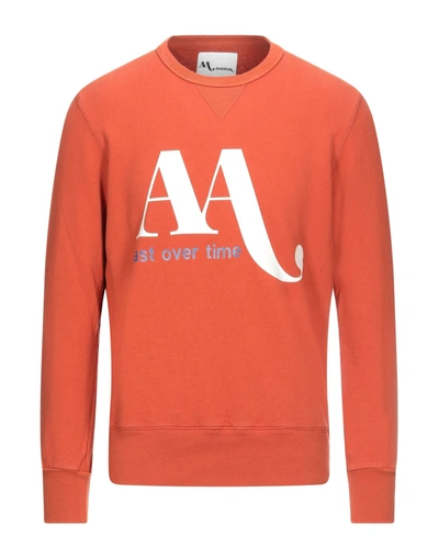 Shop Doppiaa Man Sweatshirt Rust Size M Cotton In Red