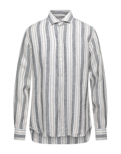 Shop Xacus Man Shirt Ivory Size 16 Linen In White