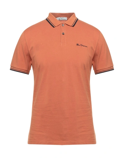 Shop Ben Sherman Man Polo Shirt Orange Size S Organic Cotton