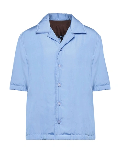 Shop Bottega Veneta Woman Shirt Pastel Blue Size 2 Viscose, Silk