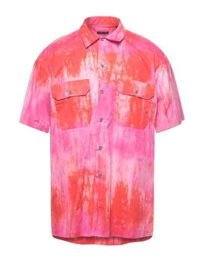 Shop Patrizia Pepe Man Shirt Fuchsia Size 36 Cotton, Elastane In Pink