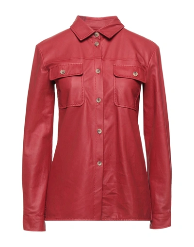 Shop Armani Collezioni Woman Shirt Red Size 4 Goat Skin