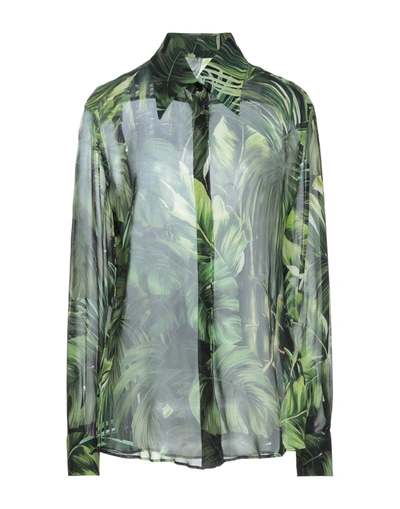 Shop Dolce & Gabbana Woman Shirt Green Size 0 Silk