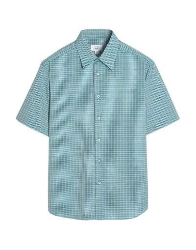 Shop Dunhill Man Shirt Blue Size 4xl Cotton, Silk