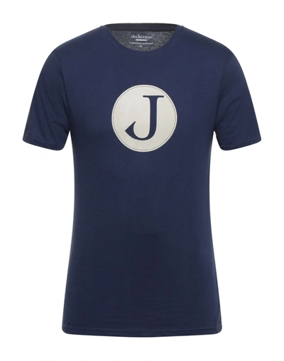 Shop Jeckerson Man T-shirt Midnight Blue Size Xxl Cotton