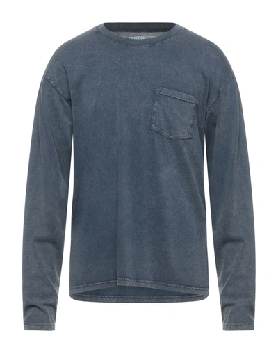 Shop Mauro Grifoni Man T-shirt Slate Blue Size L Cotton