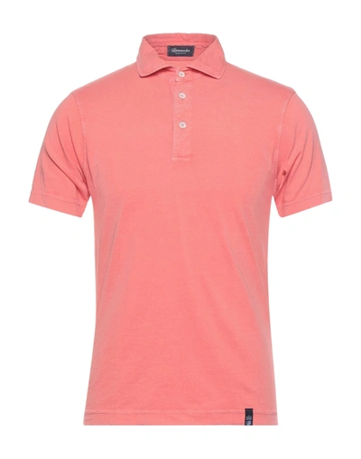 Shop Drumohr Man Polo Shirt Salmon Pink Size S Cotton