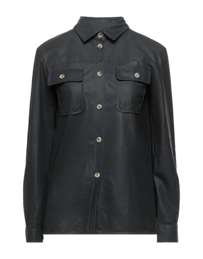 Shop Armani Collezioni Woman Shirt Black Size 4 Lambskin