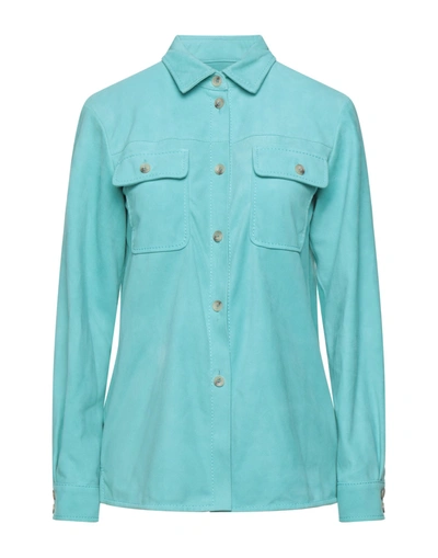 Shop Armani Collezioni Shirts In Turquoise