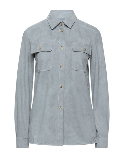 Shop Armani Collezioni Woman Shirt Grey Size 4 Lambskin