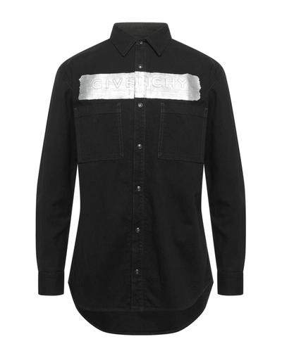 Shop Givenchy Man Denim Shirt Black Size Xl Cotton