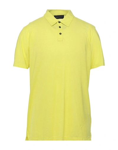 Shop Roberto Collina Man Polo Shirt Yellow Size 40 Cotton